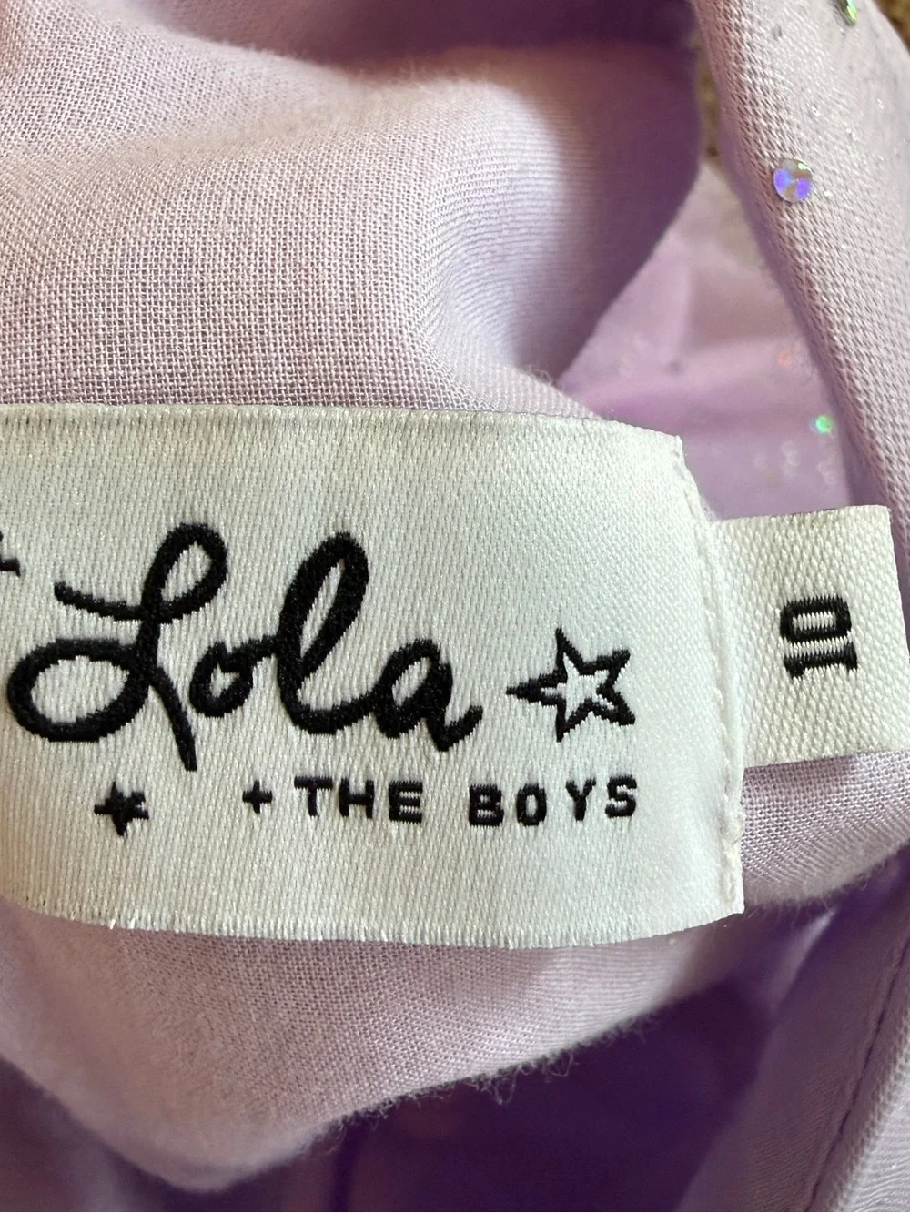 Lola + The Boys Lilac Sparkle Tiered Tulle Dress